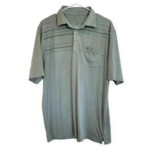 Greg Norman Men's Sage Green Polyester Polo Golf Shirt